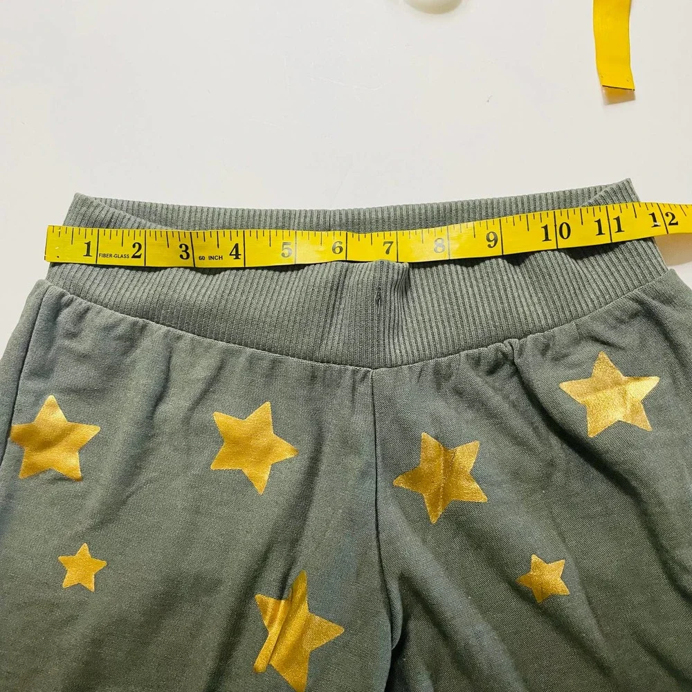 Chaser Green Gold Star Print Pull On Jogger Size XS - Picture 6 of 9